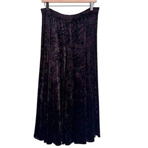 Grace Dane Lewis Vintage Black Velvet Skirt Size 14 Elastic Fit & Flare